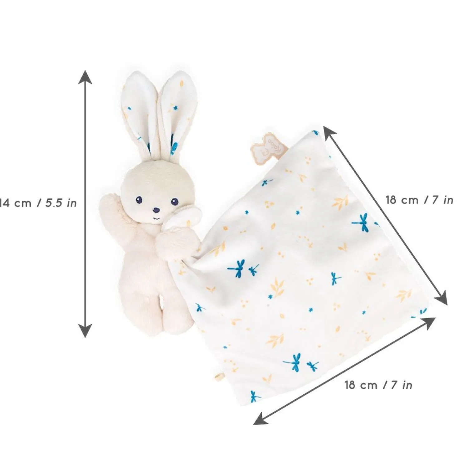 Doudou Rabbit Carre Douceur White Delicate<Kaloo Hot
